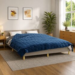 Weighted Blanket Blue 200x200 cm 13 kg Calming Sleep Pressure Therapy Bedding