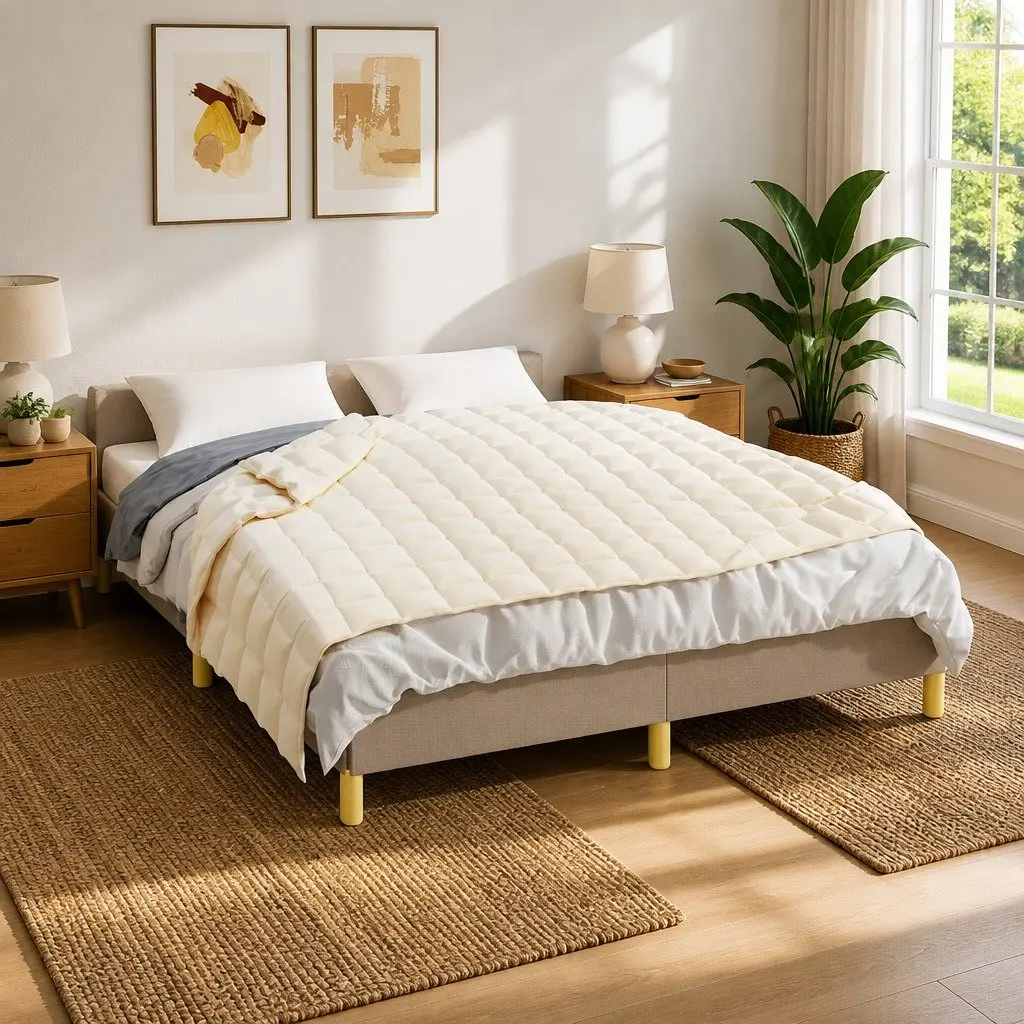Light Cream 120x180 cm Weighted Blanket 5 kg for Sleep