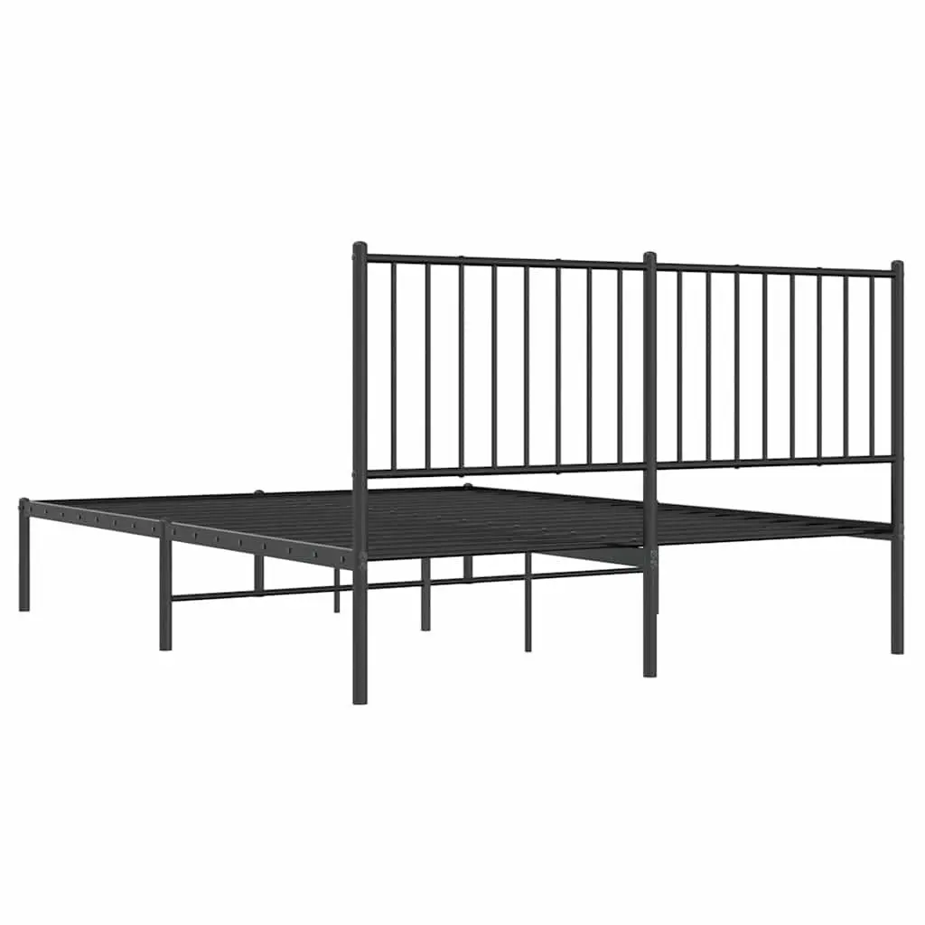 Metal Bed Frame Powder-coated Steel 135x190 cm Black