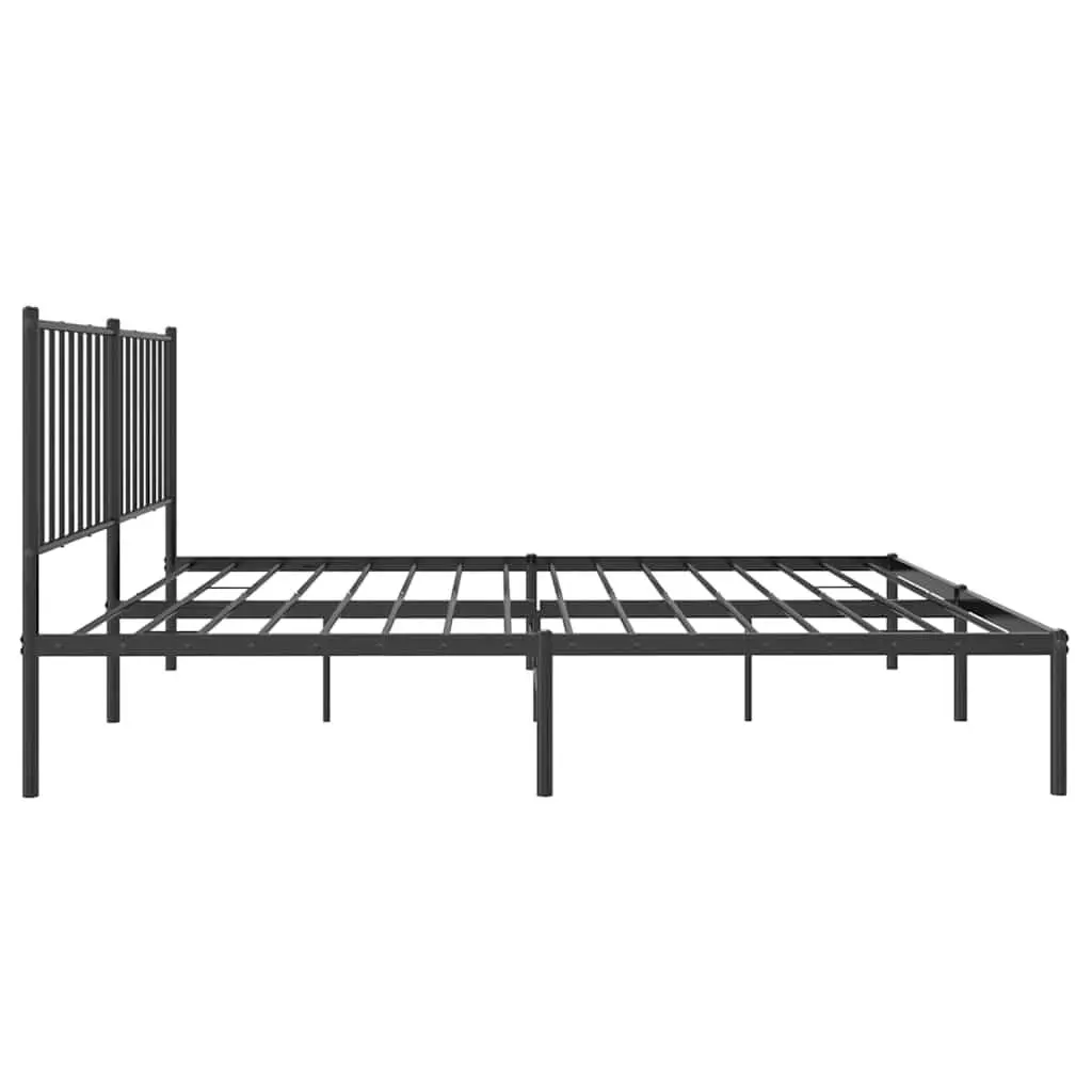 Metal Bed Frame Powder-coated Steel 135x190 cm Black