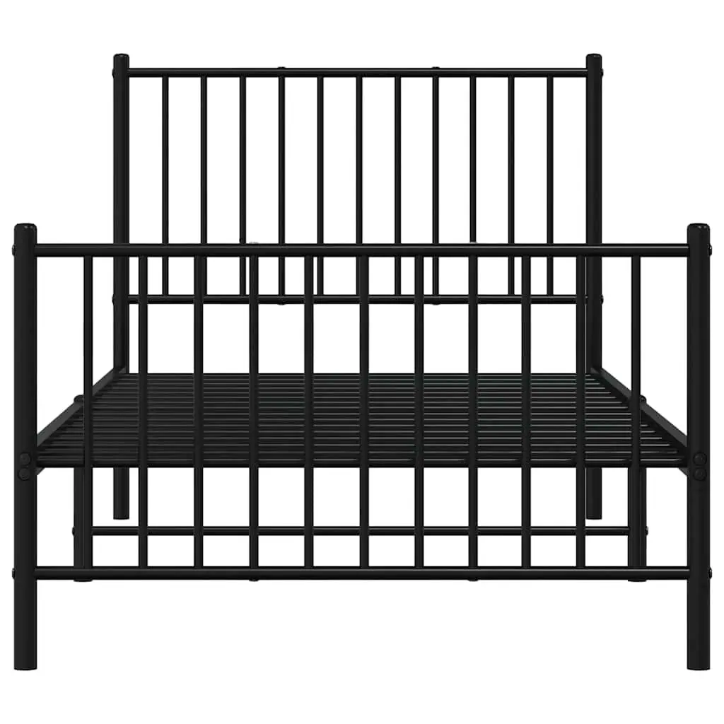Metal Bed Frame Powder-coated Steel 90x190 cm Black