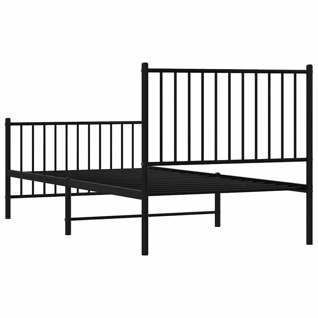 Metal Bed Frame Powder-coated Steel 90x190 cm Black