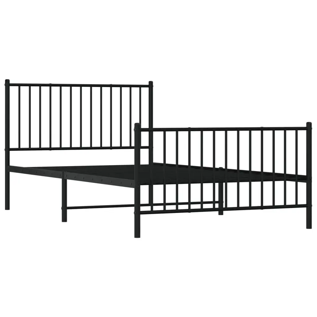 Black King Single Metal Bed Frame 107x203 cm