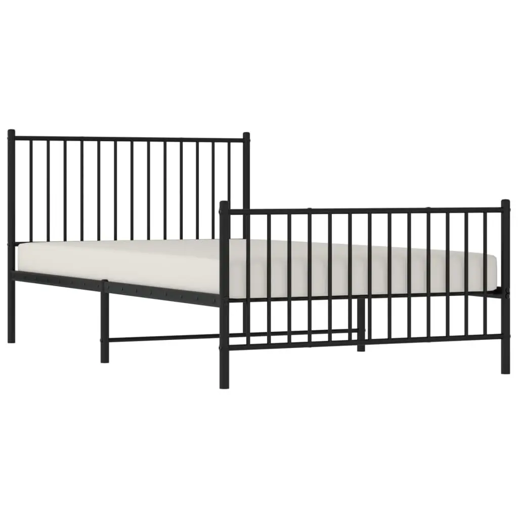 Black King Single Metal Bed Frame 107x203 cm