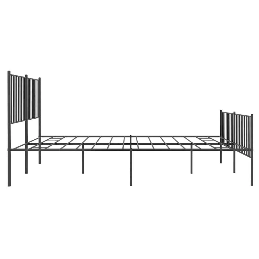 Metal Bed Frame Powder-coated Steel 150x200 cm Black