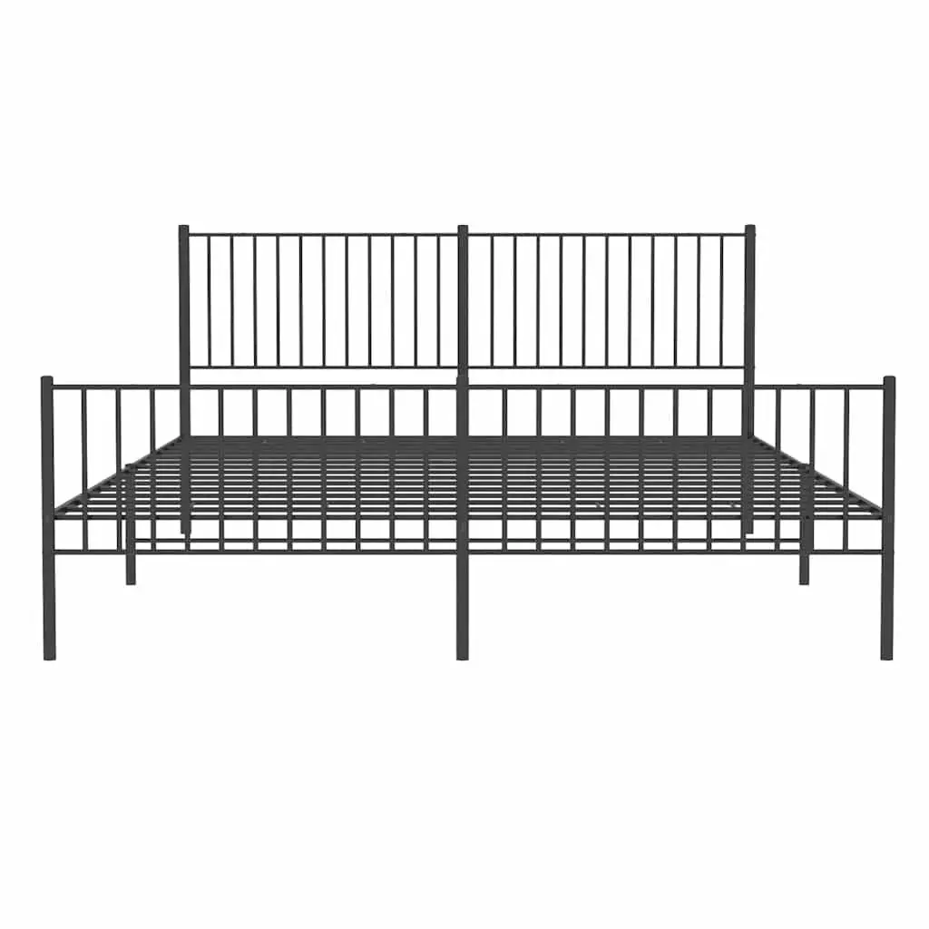 Metal Bed Frame Powder-coated Steel King Size 183x203 cm Black