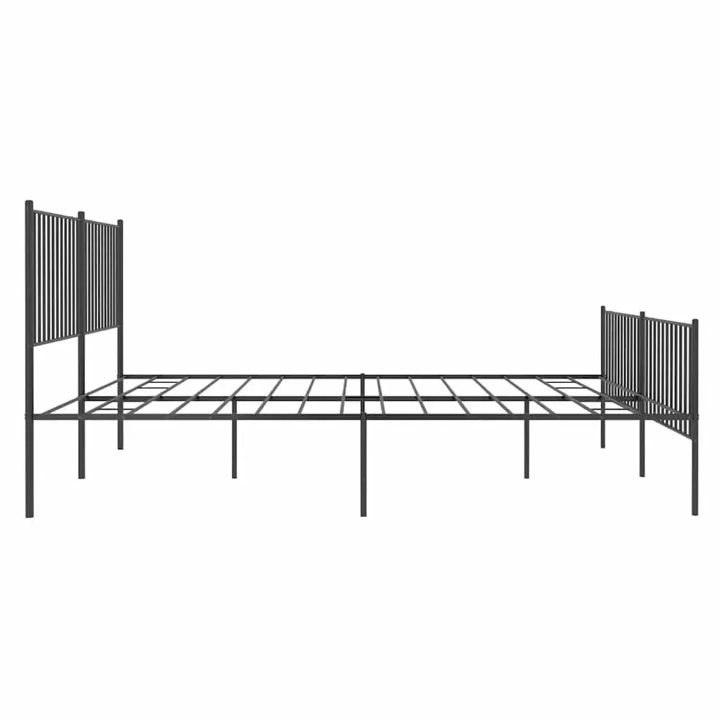 Metal Bed Frame Powder-coated Steel King Size 183x203 cm Black