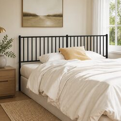 Durable Black Metal Headboard for 180cm Bed Frame