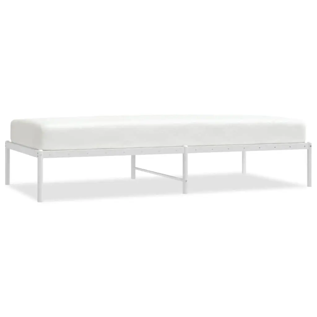 Metal Bed Frame Powder-coated Steel 90x190 cm White