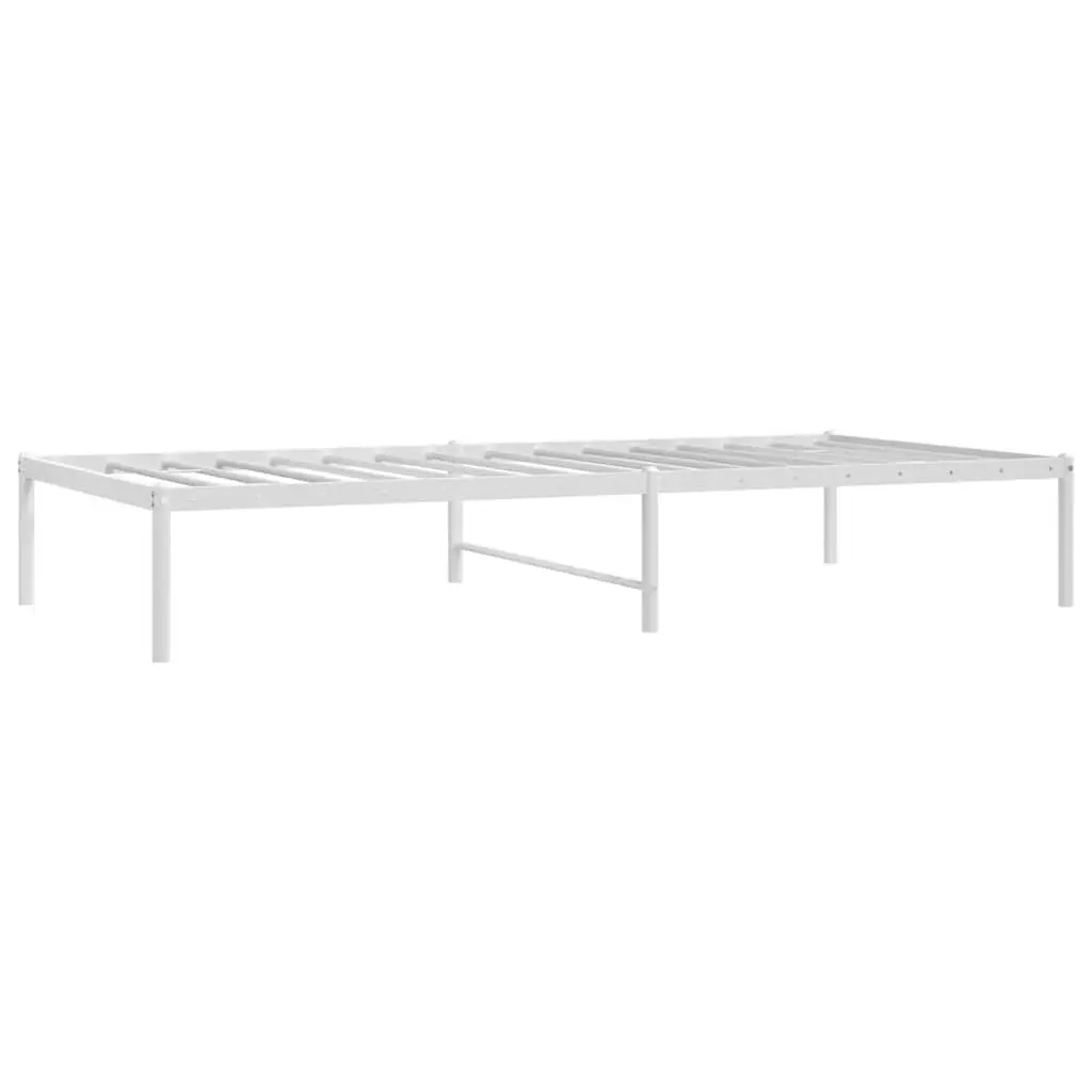 Metal Bed Frame Powder-coated Steel 90x190 cm White