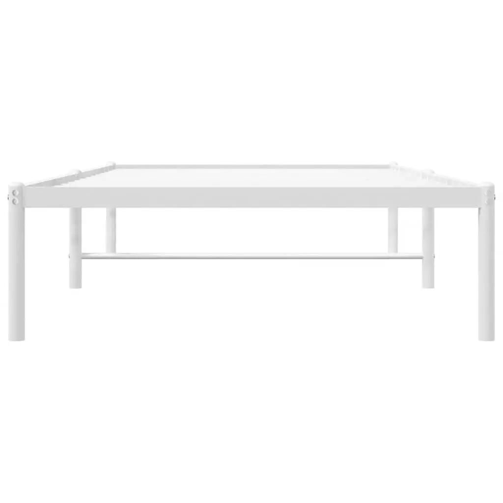 Metal Bed Frame Powder-coated Steel 90x190 cm White