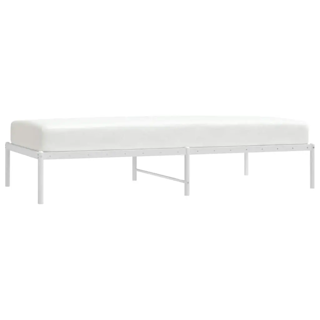 Metal Bed Frame Powder-coated Steel 90x190 cm White