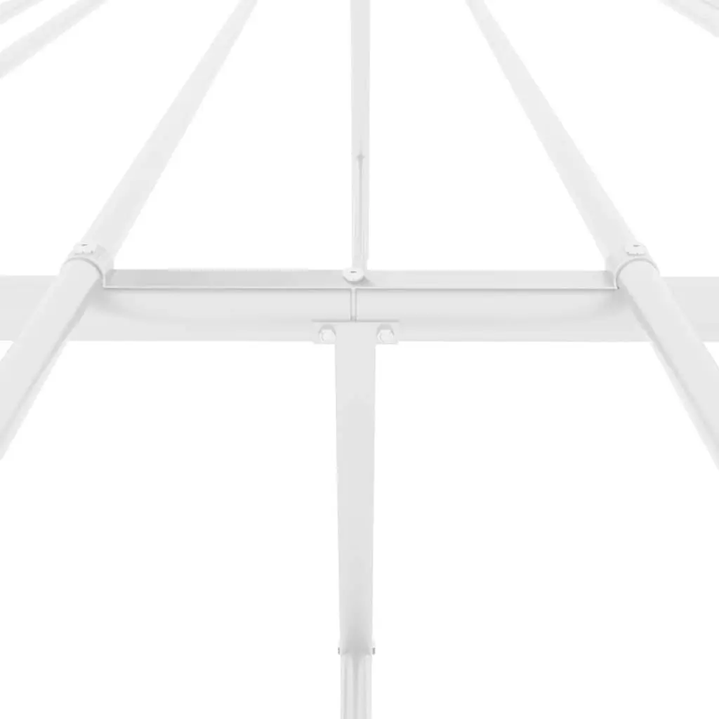 Metal Bed Frame Steel 135x190 cm White Slatted Base