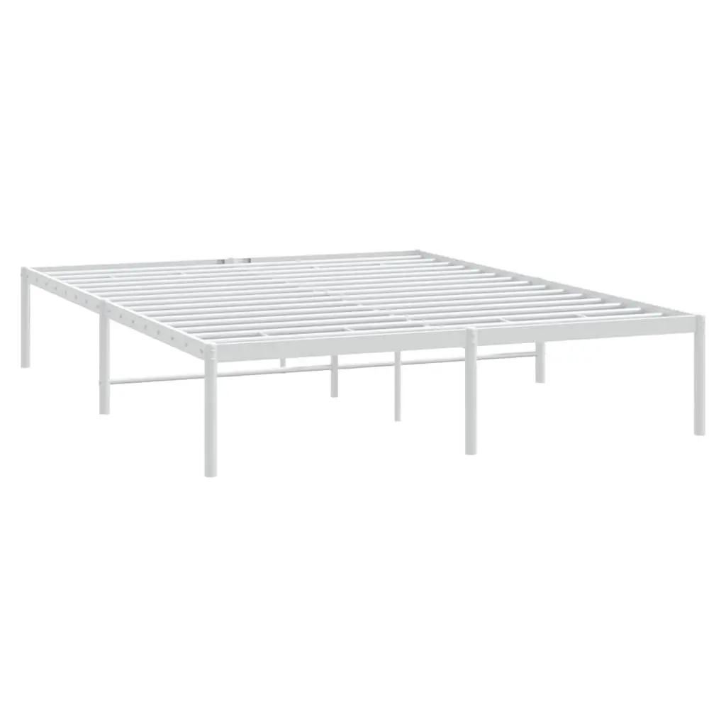 Metal Bed Frame 150x200 cm in White