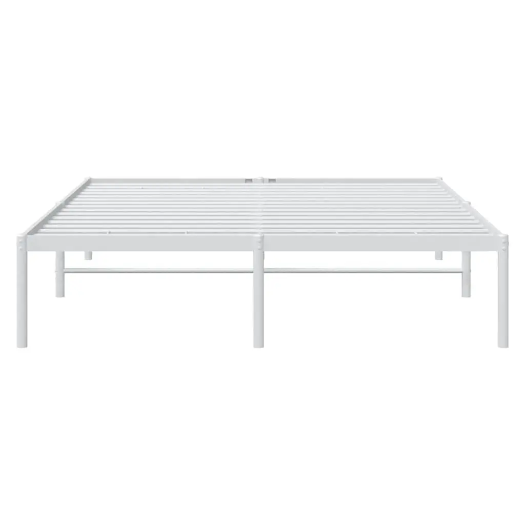 Metal Bed Frame 150x200 cm in White