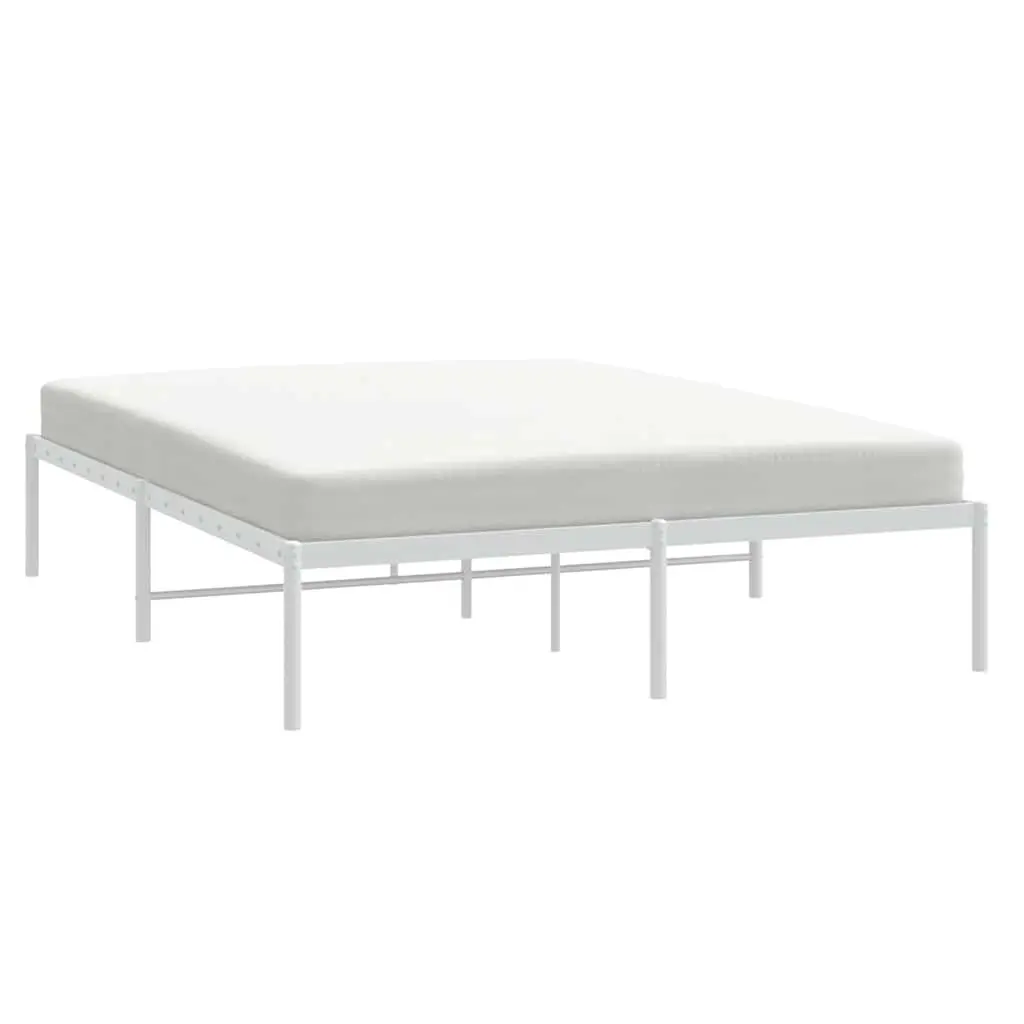 Metal Bed Frame 150x200 cm in White