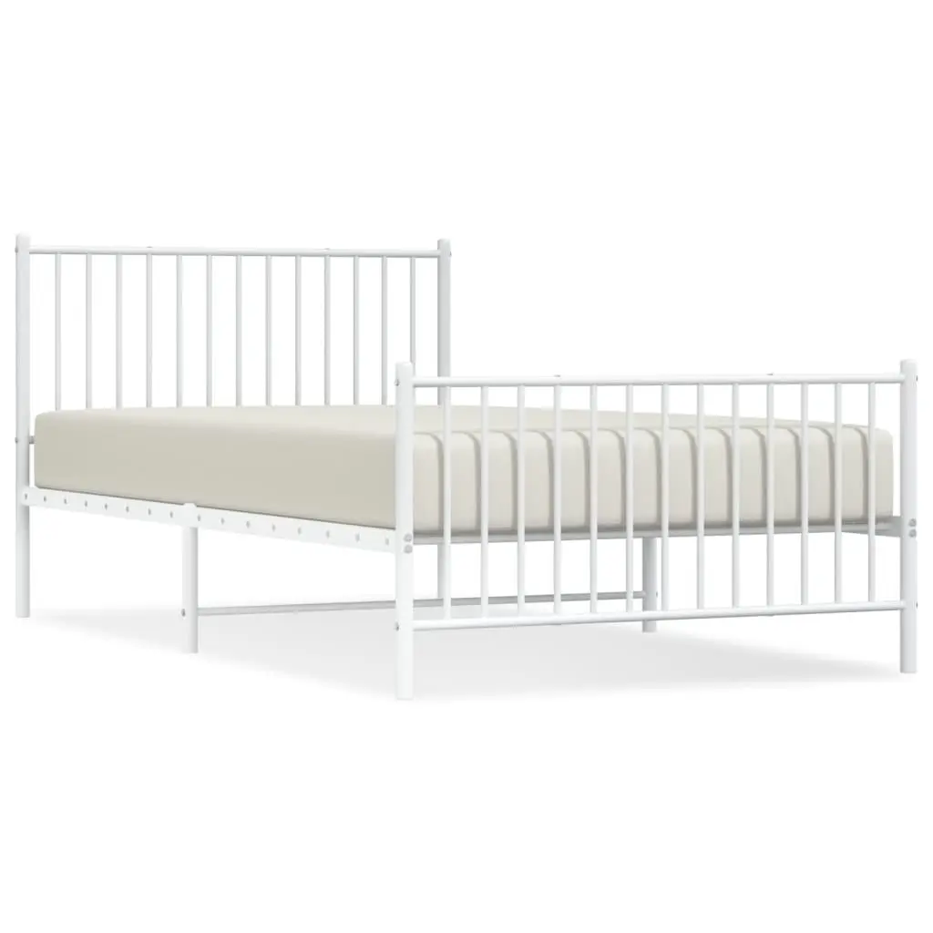Metal Bed Frame King Single 107x203 cm White