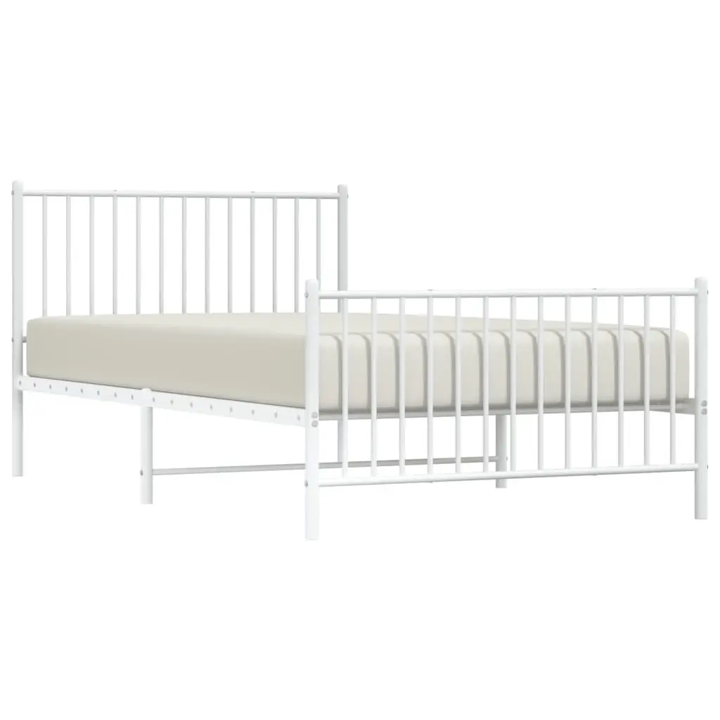 Metal Bed Frame King Single 107x203 cm White