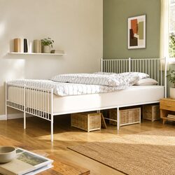 Sturdy King Size Metal Bed Frame 183x203 cm with Headboard