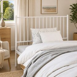 Sturdy White Metal Headboard 107cm for Bedrooms