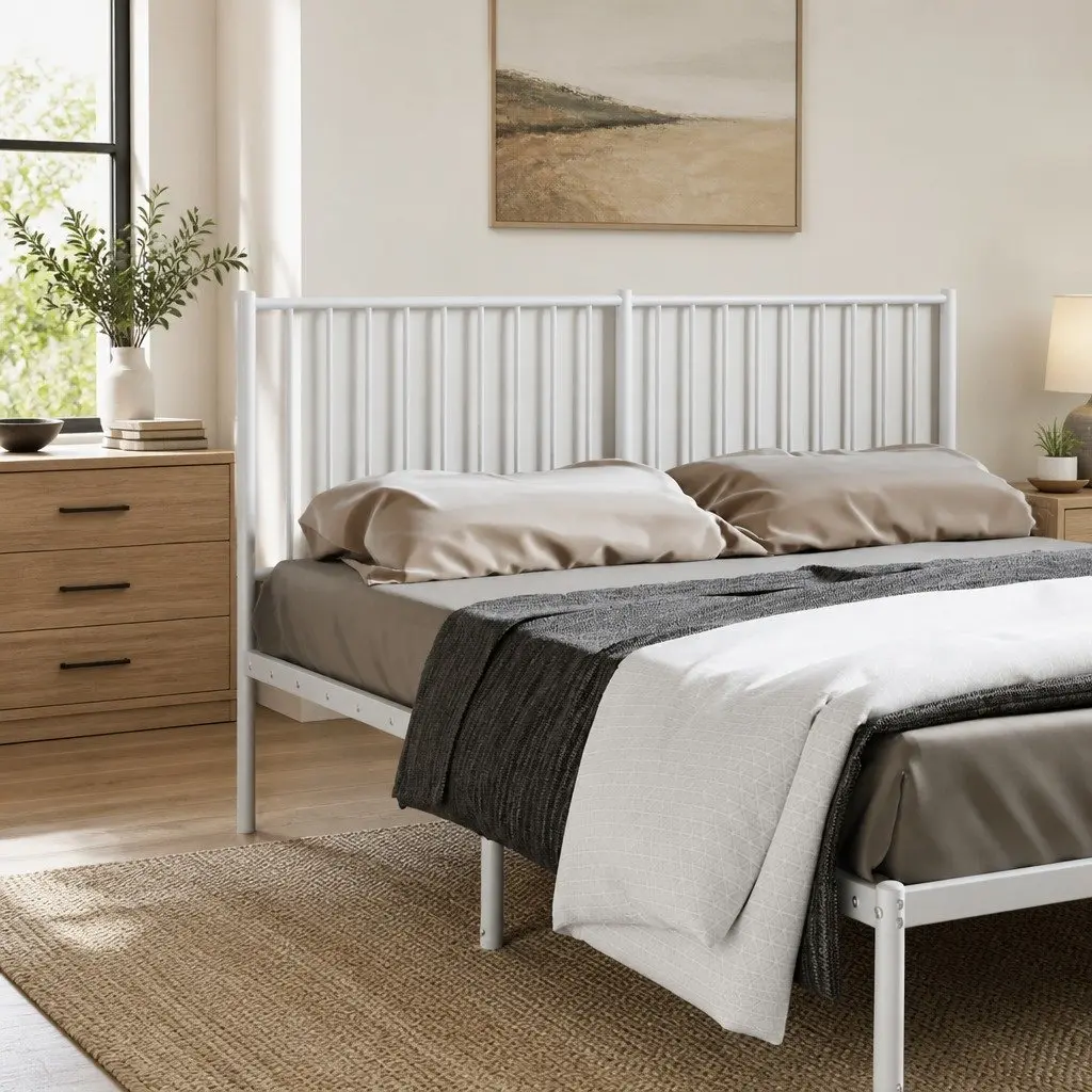 White Metal Headboard 150cm for Bed Frame