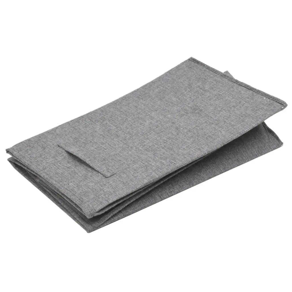 Foldable Laundry Hamper Faux Linen Fabric Grey 64.5x34.5x59cm 3-Section