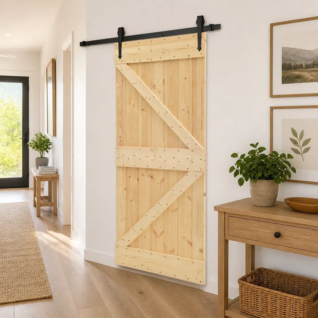Natural Brown Solid Pine Interior Door 80 x 210 cm