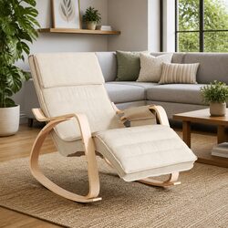 Cream Fabric Rocking Chair for Comfort and Quality