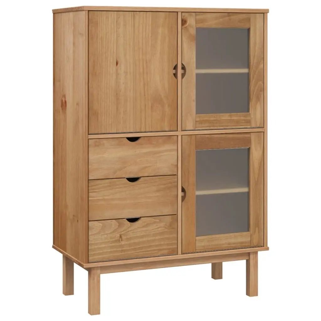 Highboard Solid Wood Pine 85x43x125cm Brown