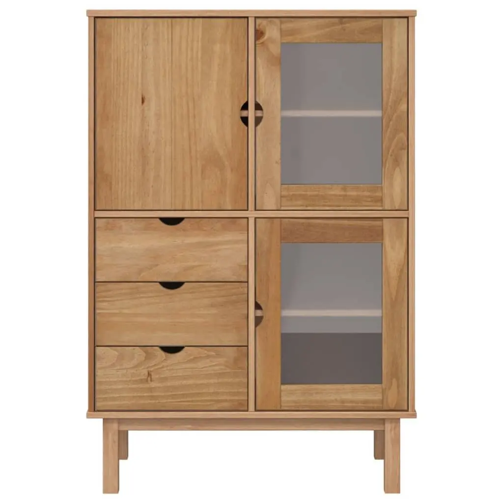 Highboard Solid Wood Pine 85x43x125cm Brown