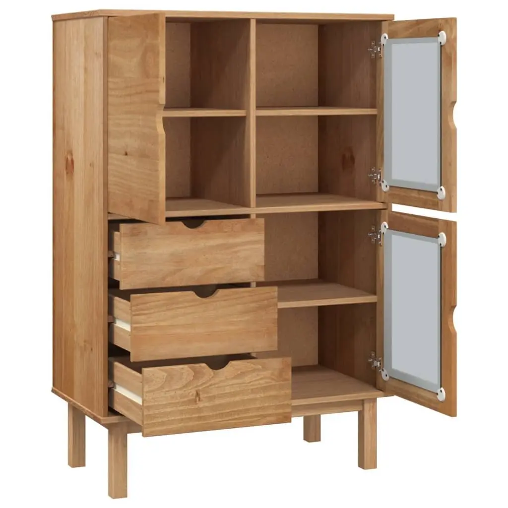 Highboard Solid Wood Pine 85x43x125cm Brown