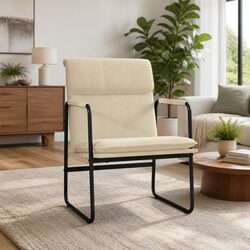 Cream Fabric Reclining Lounge Chair for Living Room