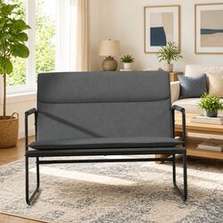 Grey Fabric Upholstered Bench for Living Spaces