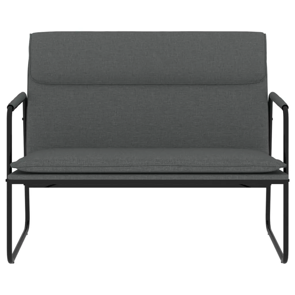 Bench Fabric Grey Upholstered Metal Frame 100 x 64 x 80 cm
