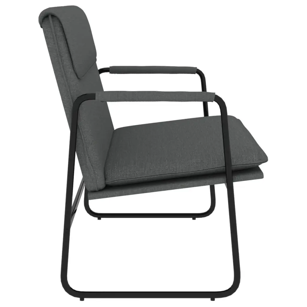 Bench Fabric Grey Upholstered Metal Frame 100 x 64 x 80 cm