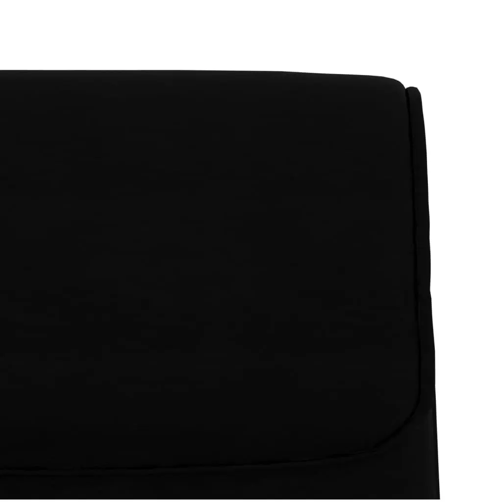 Black Faux Leather Upholstered Bench with Back Rest