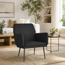 Black Velvet Upholstered Armchair for Ultimate Comfort