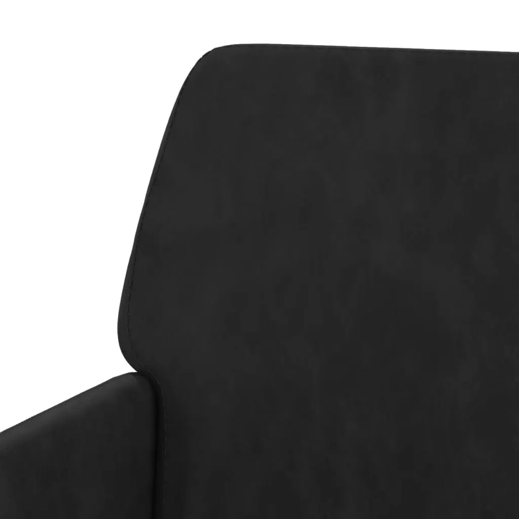 Black Velvet Bench with Padded Armrests