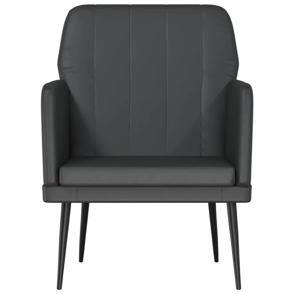 Black Faux Leather Relaxation Armchair for Comfort