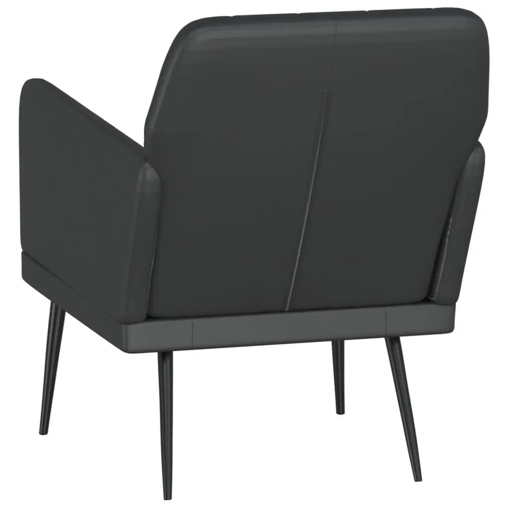 Black Faux Leather Relaxation Armchair for Comfort