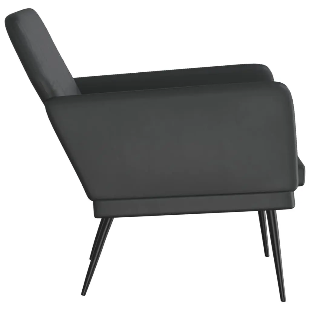 Black Faux Leather Relaxation Armchair for Comfort