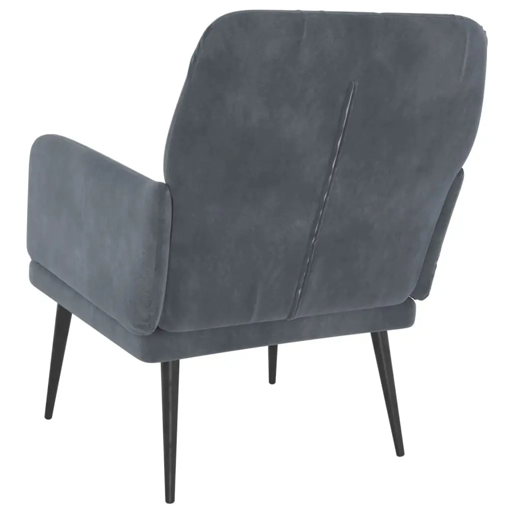 Dark Grey Velvet Upholstered Armchair for Relaxation