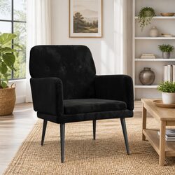 Luxurious Black Velvet Armchair for Ultimate Comfort