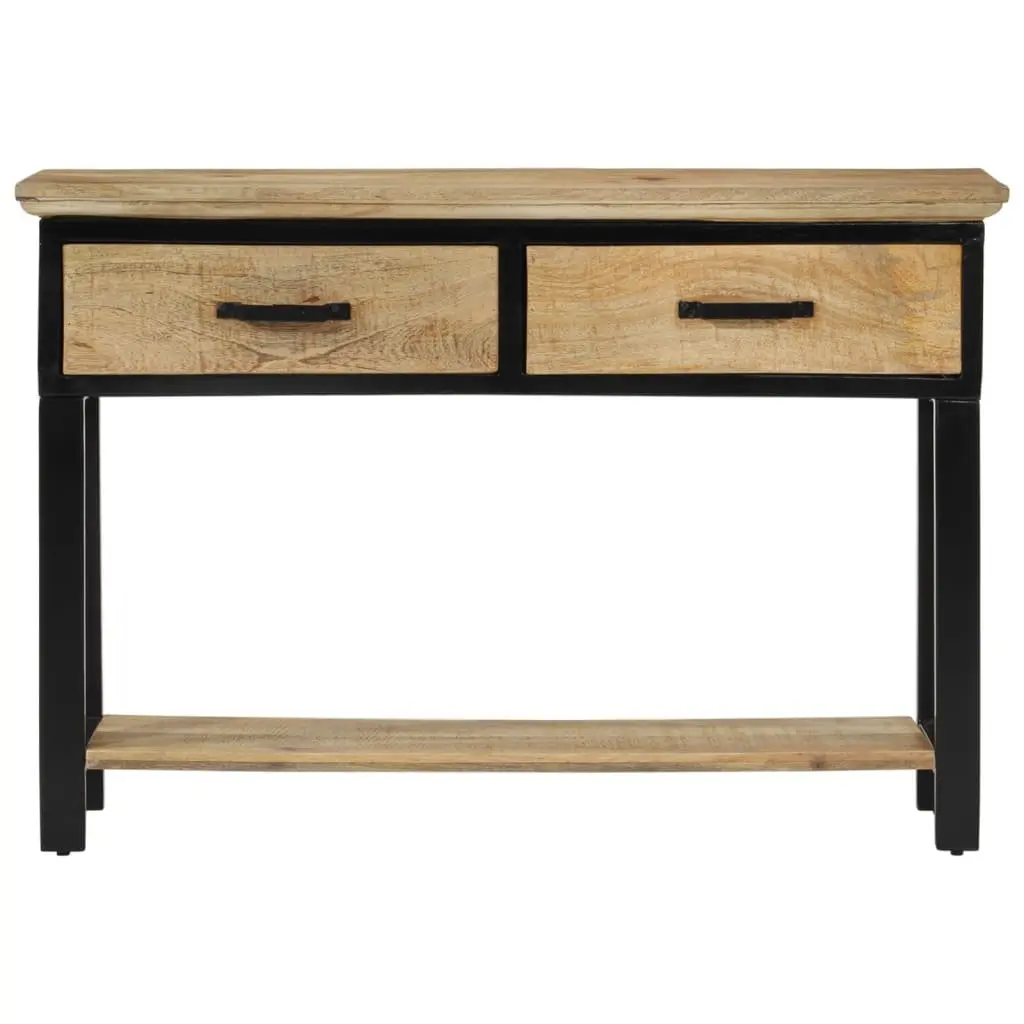 Solid Mango Wood Console Table with 2 Drawers