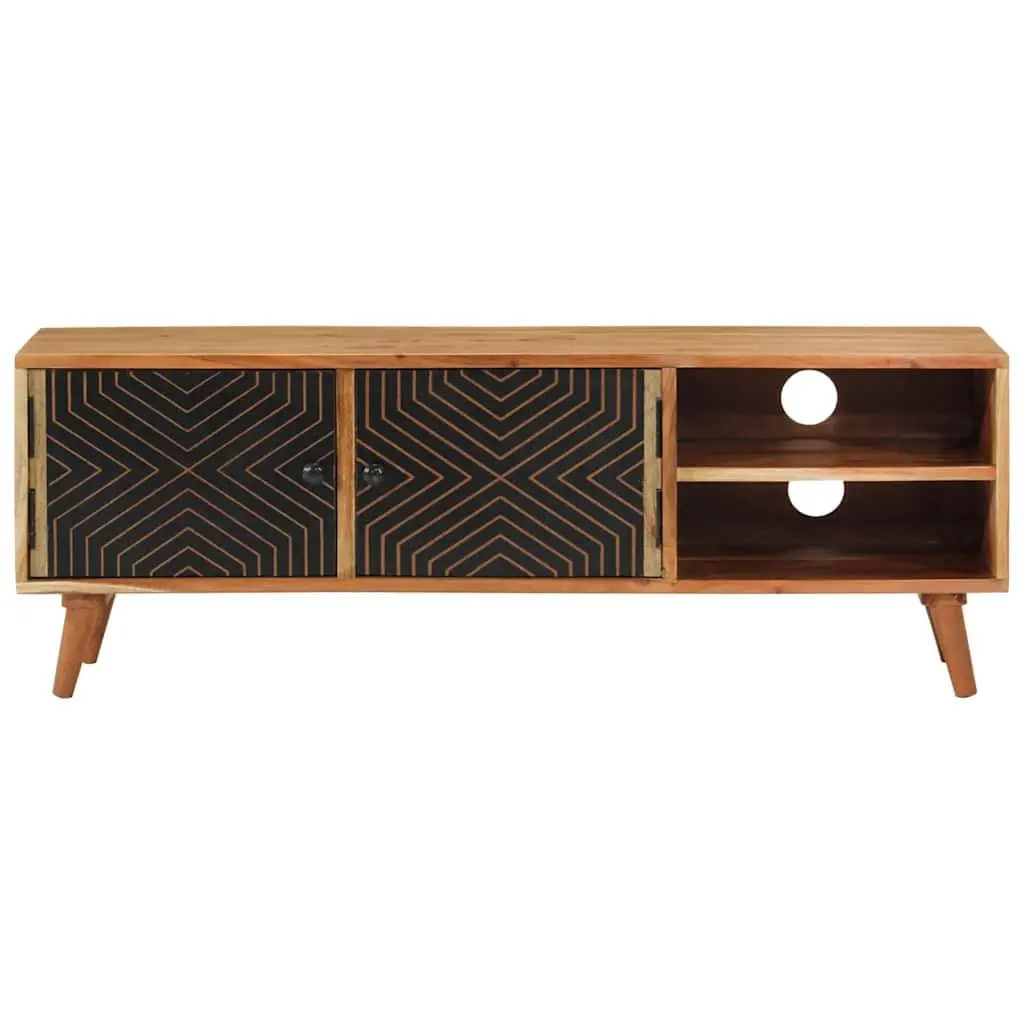 TV Cabinet Solid Wood 112x30x40 cm Acacia Brown Storage Unit Media Stand