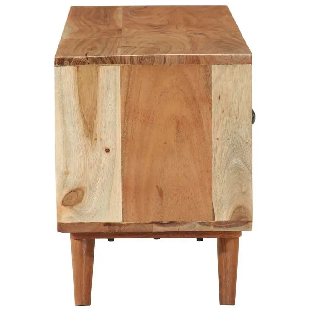 TV Cabinet Solid Wood 112x30x40 cm Acacia Brown Storage Unit Media Stand