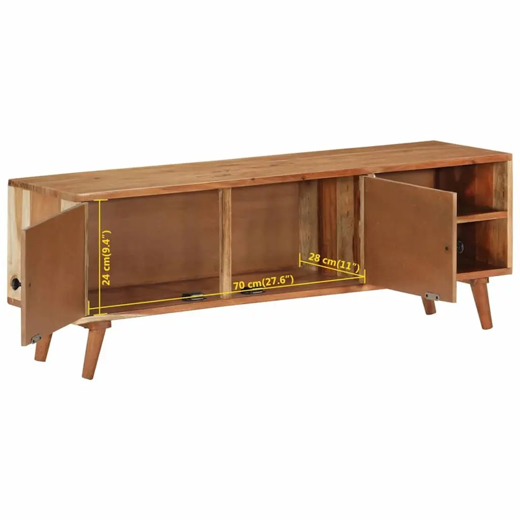 TV Cabinet Solid Wood 112x30x40 cm Acacia Brown Storage Unit Media Stand