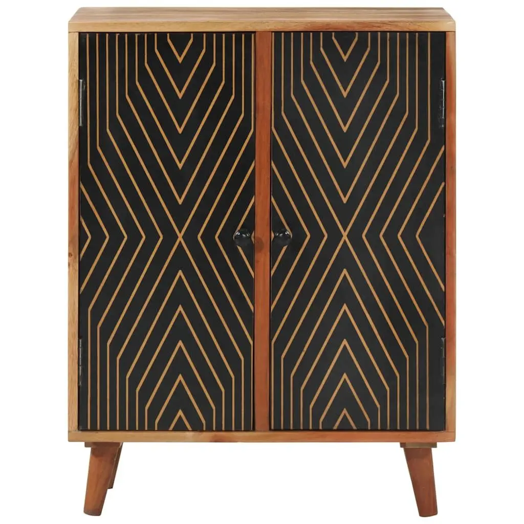 Solid Wood Sideboard Storage Cabinet in Brown
