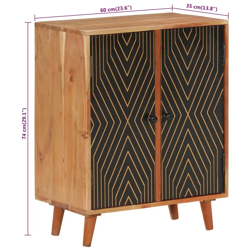 Solid Wood Sideboard Storage Cabinet in Brown