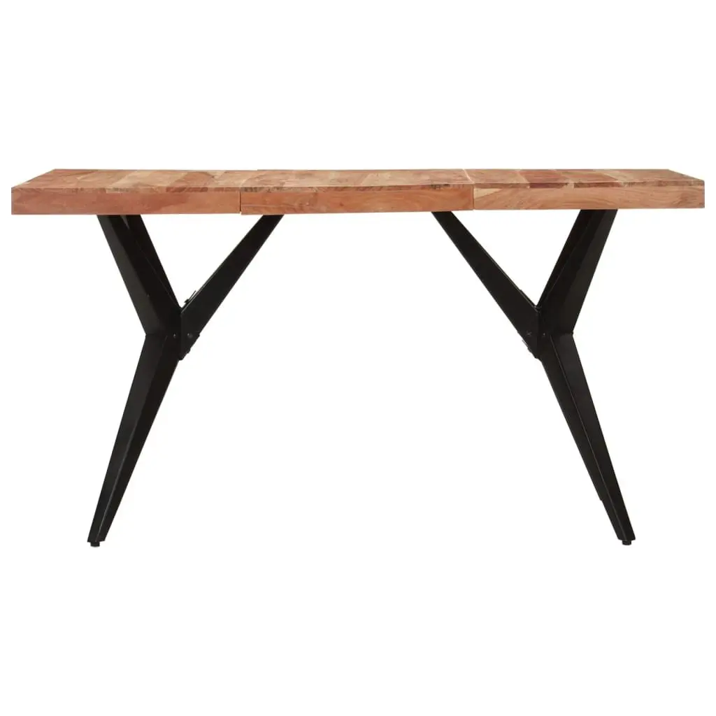 Solid Acacia Wood Dining Table 140x70x76cm in Black